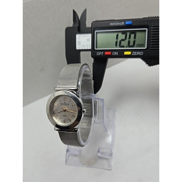 Skagen Denmark 107SGSC Womens Stainless Milanese Quartz Watch Silver New Battery main image 4